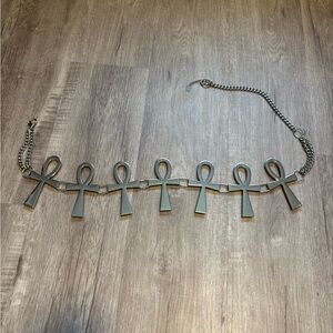 KILLSTAR Silver Chain Ankh Link Belt